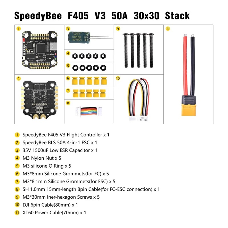 ชุดควบคุมการบิน SpeedyBee F405 - Speedybee F405 V4 Bls 55A Stack บทวิจารณ์และราคา